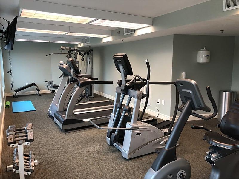 equipped fitness room